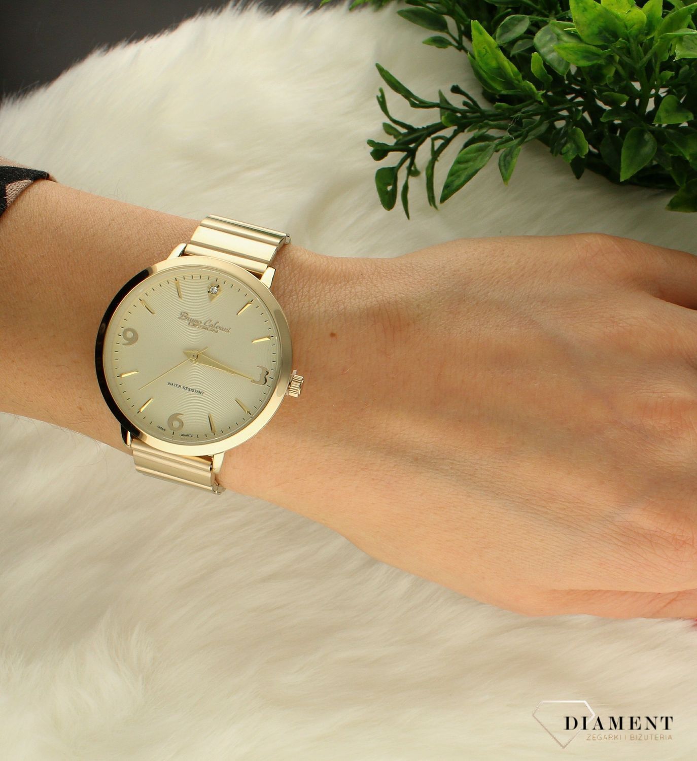 Zegarek damski na złotej bransolecie Bruno Calvani BC3354 GOLD. Koperta nie zawiera niklu i innych pierwiastków szkodliwych dla zdrowia. Wykorzystanie wysokiej jakości stali w deklu (dolna część zegarka) gwarantuje, że cz1234.jpg